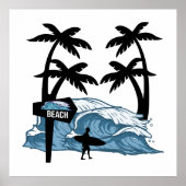 Funny Beach Wave Poster (Vorne)