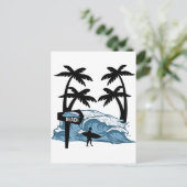Funny Beach Wave Postkarte (Stehend Vorderseite)