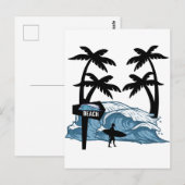 Funny Beach Wave Postkarte (Vorne/Hinten)