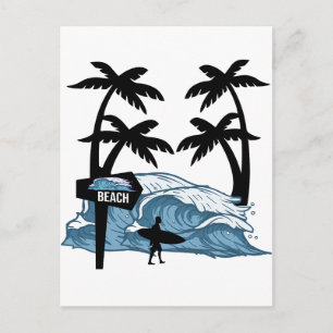 Funny Beach Wave Postkarte