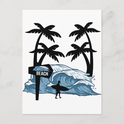 Funny Beach Wave Postkarte (Vorderseite)