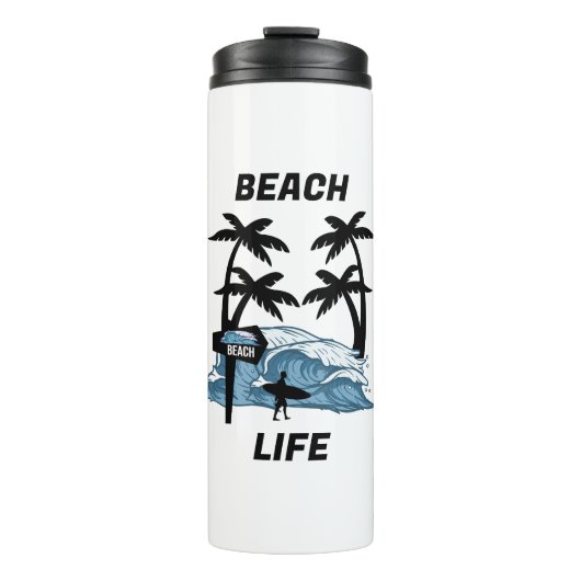 Funny Beach Wave Thermosbecher (Vorderseite)