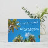 Funny Beach Wedding Foto Save the Date (Stehend Vorderseite)