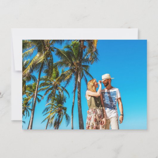 Funny Beach Wedding Foto Save the Date (Rückseite)