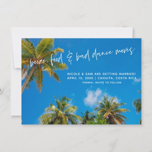 Funny Beach Wedding Foto Save the Date (Vorderseite)