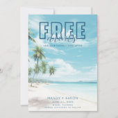 Funny Beach Wedding Foto Save the Date (Vorderseite)