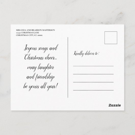 Funny Beach Weihnachten Party Einladung Postcard Postkarte (Rückseite)