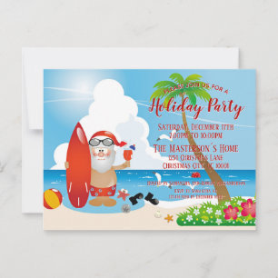Funny Beach Weihnachtseinladung Postkarte