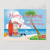 Funny Beach Weihnachtsgrüße Postkarte (Vorderseite)