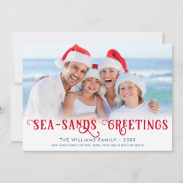 Funny Beach Weihnachtsküste Feiertagskarte