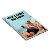 Funny Beach Zitat, Mann mit Bier, Notizblock (Rechte Seite)