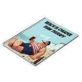 Funny Beach Zitat, Mann mit Bier, Notizblock (Linke Seite)