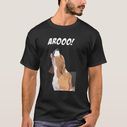 Funny Beagle, AROOO Hund Lover T-Shirt (Vorderseite)