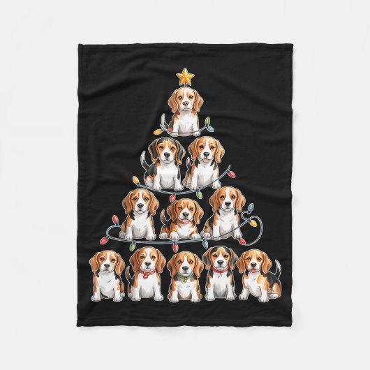 Funny Beagle Christmas Tree Dog Lovers Women Men X Fleecedecke (Vorderseite)