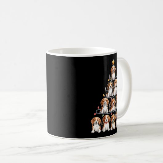 Funny Beagle Christmas Tree Dog Lovers Women Men X Kaffeetasse (VorderseiteRechts)