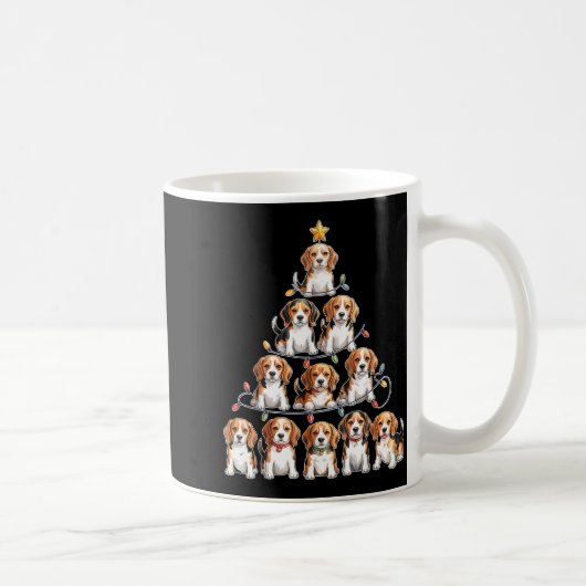 Funny Beagle Christmas Tree Dog Lovers Women Men X Kaffeetasse (Rechts)