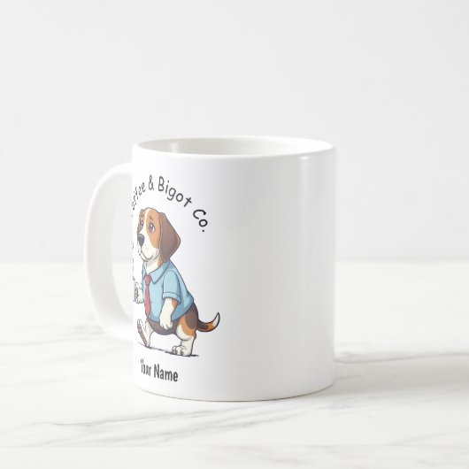 Funny Beagle dog Business Suit Coffee Kaffeetasse (Vorderseite Links)