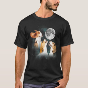 Funny Beagle Dog drei Beagle auf dem Mond T-Shirt