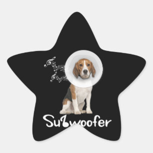 Funny Beagle Dog Lover Sub-Woofer Geschenk Stern-Aufkleber
