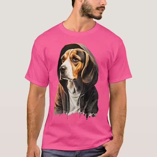 Funny Beagle Dog Rap Rapper Hip Hop Rb T-Shirt (Vorderseite)