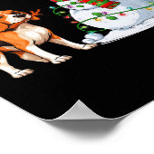 Funny Beagle Dog Snowman Weihnachtsbaum Lichter Xm Poster (Ecke)