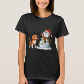Funny Beagle Dog Snowman Weihnachtsbaum Lichter Xm T-Shirt (Vorderseite)