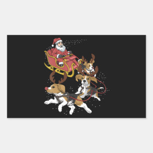 Funny Beagle Dog Weihnachtsgeschenk für Hund Lover Rechteckiger Aufkleber
