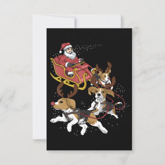 Funny Beagle Dog Weihnachtsgeschenk für Hund Lover RSVP Karte (Vorderseite)
