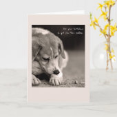 Funny Beagle Geburtstagskarte Karte (Gelbe Blume)