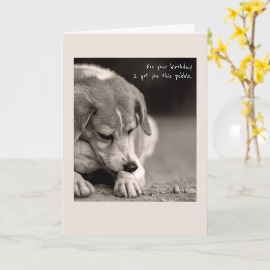 Funny Beagle Geburtstagskarte Karte (Gelbe Blume)