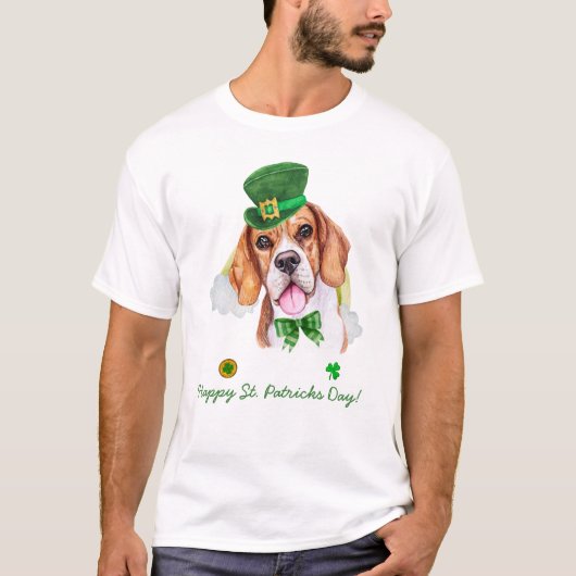 Funny Beagle Gold St Patricks Day T-Shirt (Vorderseite)