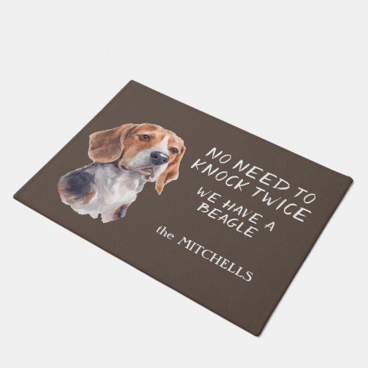 Funny Beagle Hound Doormat Fußmatte (Schrägansicht)