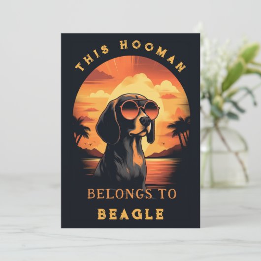 Funny Beagle Hund Eltern Personalisiert Ankündigung (Stehend Vorderseite)