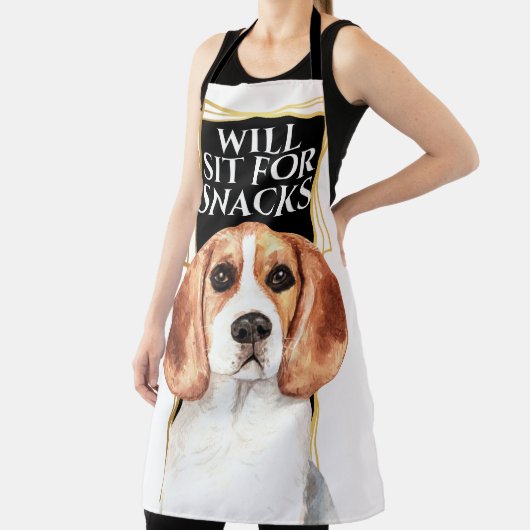 Funny Beagle Hund für Snacks Aquarellkunst Schürze (InSitu)