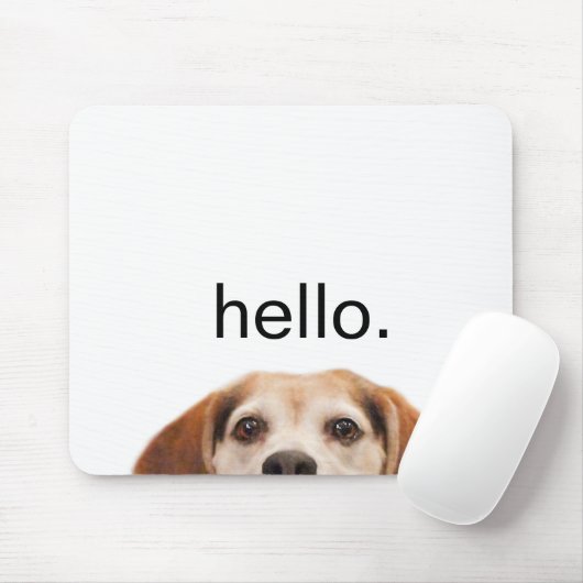 Funny Beagle Hund Hallo Zitat Modernes Tier Mousepad (Mit Mouse)