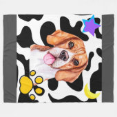 Funny Beagle Hund im Licht des Mondblankets Fleecedecke (Vorderseite (Horizontal))