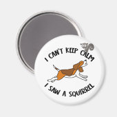 Funny Beagle Hund Jagen Eichhörnchen Magnet (Vorderseite/Rückseite)