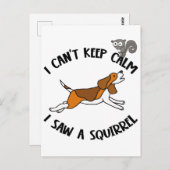 Funny Beagle Hund Jagen Eichhörnchen Postkarte (Vorne/Hinten)