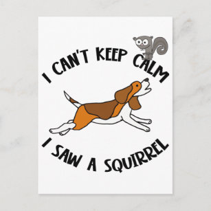Funny Beagle Hund Jagen Eichhörnchen Postkarte
