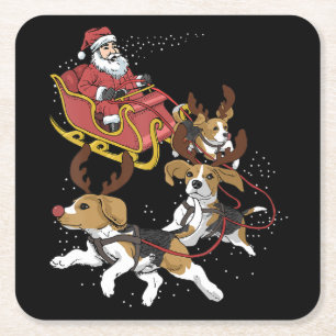 Funny Beagle Hund Weihnachtsgeschenk für Hund Love Rechteckiger Pappuntersetzer