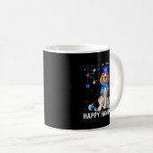 Funny Beagle Menorah Hat Weihnachts-Happy Hanukkah Kaffeetasse (VorderseiteRechts)