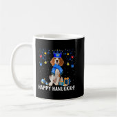 Funny Beagle Menorah Hat Weihnachts-Happy Hanukkah Kaffeetasse (Links)