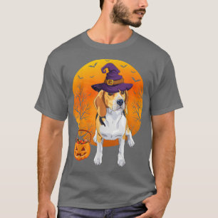 Funny Beagle Moon Halloween Hexenhut Beagle Hund O T-Shirt
