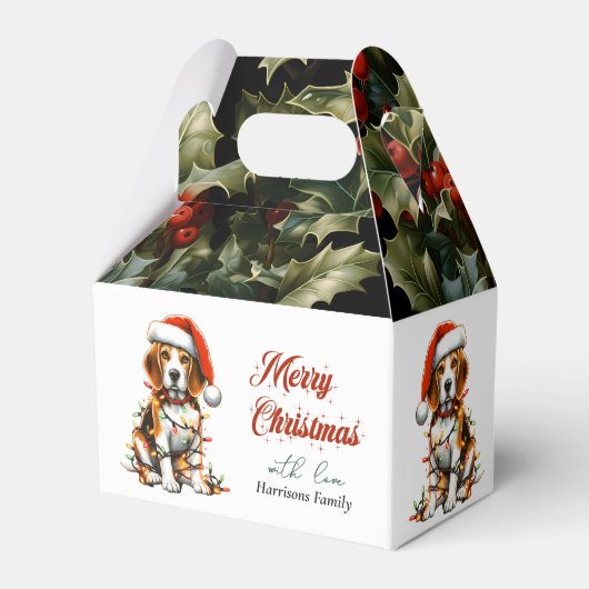 Funny Beagle Niedlich Wasserfarbe Docht Weihnachte Geschenkschachtel (Vorderseite)