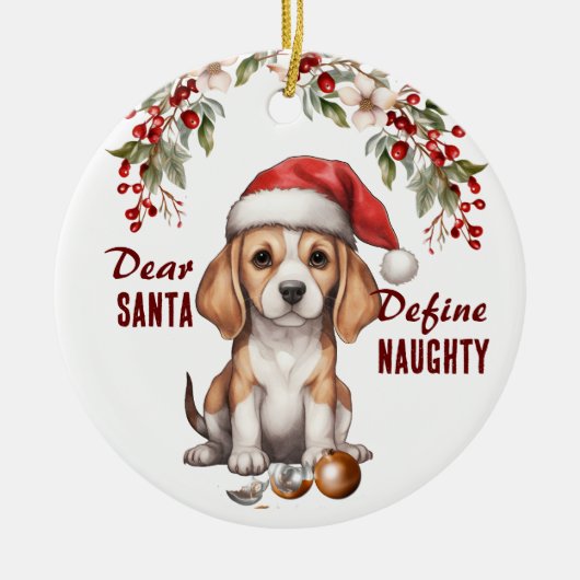 Funny Beagle Puppy definiert Schönheit Keramik Ornament (Vorne)