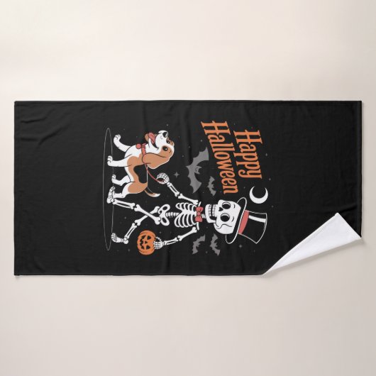 Funny Beagle Skeleton Dog Walking Badehandtuch (Badehandtuch)