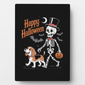Funny Beagle Skeleton Dog Walking Fotoplatte (Vorderseite)