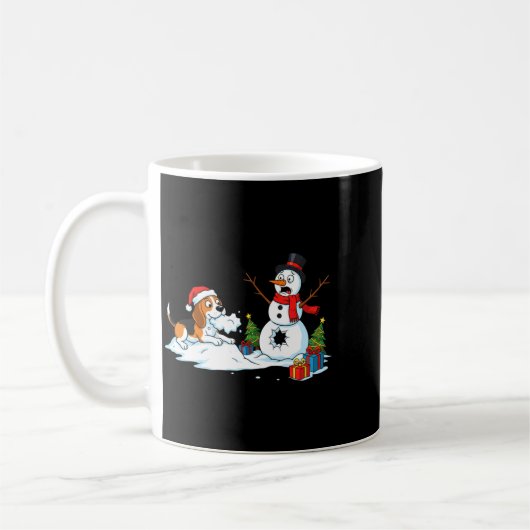 Funny Beagle Snowman Christmas Tree Xmas Womens Me Kaffeetasse (Links)