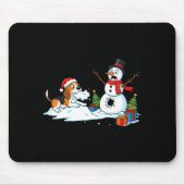 Funny Beagle Snowman Christmas Tree Xmas Womens Me Mousepad (Vorne)
