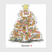 Funny Beagle Weihnachtsbaum für Beagle Hundeliebha Aufkleber (Blatt)